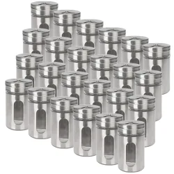 24er-Set Gewürzstreuer mit Sichtfenster, Edelstahl, 94 ml