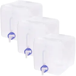3er-Set Faltbarer Wasserkanister mit Hahn und Tragegriff, 10 Liter