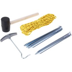 Redcliffs - Komplettes Camping-Set 9 Teile: Hammer, Seil, Zeltheringe, Haken, One Size