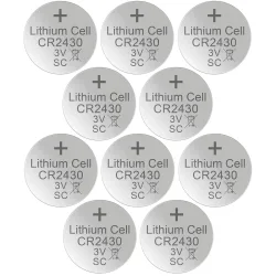 10er-Set Lithium-Knopfzelle CR2430, 3V /  290mAh