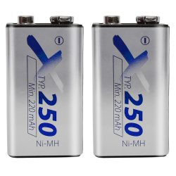 2er-Set Akku 9V-Block, Ni-MH 8,4V / 250 mAh