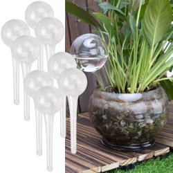 8er-Set Bewässerungskugeln aus Glas, transparent, Ø 6 x H 15 cm