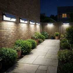 8er-Set Wandleuchte, mit Solarpanel, mit Bewegungs-Sensor, 800 Lumen, 13,2 Watt