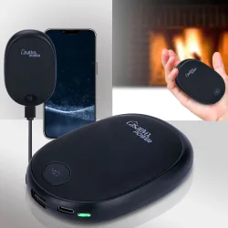 2in1 USB Handwärmer mit Powerbank-Funktion, 10.000 mAh, schwarz