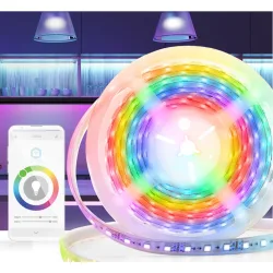 Smartlife Led Streifen, mehrfarbige Leuchtstreifen, 5 m, Wi-Fi, AndroidT / iOS, IP65, SMD