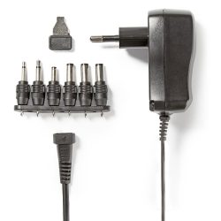 Einstellbares universal Netzteil, 3 - 12 V DC, wechselbarer Adapter, 100 - 240 V AC