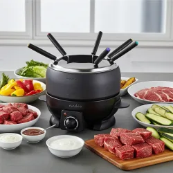 Fondue Set für 6 Personen, Käsefondue, Schokofondue, 2.3 l, 800 W
