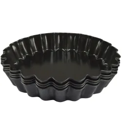 Mini Tortenform 4-Set, Ø 12 cm, Metall, schwarz
