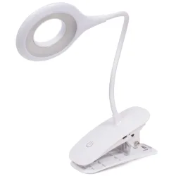 Schreibtischlampe, weiss, 3 W, Bürolampe, mit Klemme
