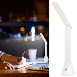 Schreibtischlampe, weiss, 200 Lumen, Bürolampe, 7,5 x 24,8 cm, USB-Kabel