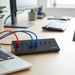 7-Port USB Hub mit Überspannungsschutz