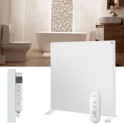 WLAN Infrarotheizung mit programmierbaren digitalen Thermostat, Stand- & Wandmontage, 350W
