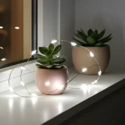 Lichter Silberdraht, Indoor, 20 hell-weisse LEDs, batteriebetrieben, 1,5 V, L 95 cm