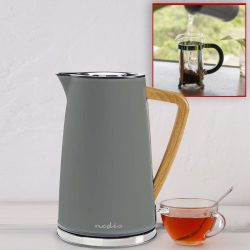 Nedis KAWK510EGY Wasserkocher Kontrollleuchte Grau Fassungsvermögen: 1.7 l