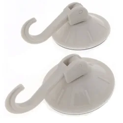 Haken mit Saugnapf, 2er-Set, beige, bis 2 kg, Ø 5,5 cm