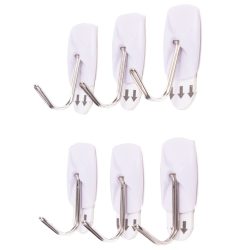 Klebe-Haken, 6er-Set, leicht entfernbar, bis 800 g, 2,1 x 3 cm