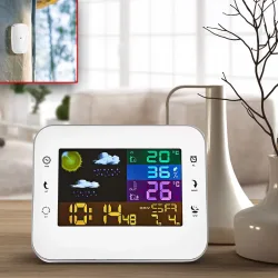 Drahtlose Wetterstation mit Farb-LCD Display, Aussensensor