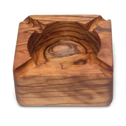 Aschenbecher, 9 x 9 x 4 cm, Olivenholz