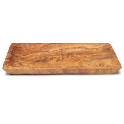 Eckige Olivenholz-Schale, Allzweckschale, Polentaschale, flach, 28 x 16 x 2 cm
