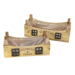Pflanzkisten Flowers & Garden, Pflanzkasten aus Holz, 2-er Set