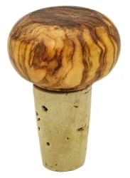 Flaschenverschluss Kugel aus Olivenholz, 5 x 4 cm
