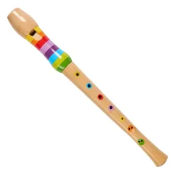 Bunte Flöte aus Wacholderholz, 8 Löcher, Liederheft 3 Lieder, 32cm