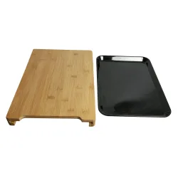 Bambus Schneidebrett mit Auszieh-Schale aus Melamin, 38 x 26 x 3,5cm