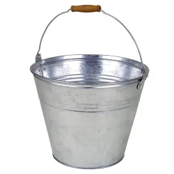 Zinkeimer mit Holzgriff, Fassungsvermögen 10 l, ca. 29 x 24 cm