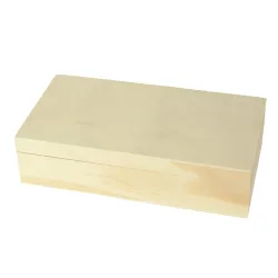 Box aus Holz mit Deckel, natur, 22 x 12 x 5,5 cm