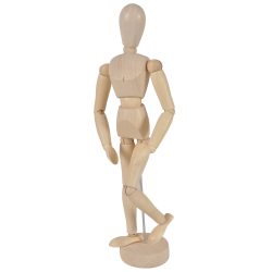 Holzpuppe auf Ständer mit verstellbaren Gliedern, Höhe 30 cm