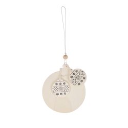 Weihnachtskugel-Anhänger aus Holz, mit Schnur zum Aufhängen