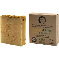 Handgemachte Bio-Seife mit Zitrone und Limette, Naturseife ohne Palmöl, Vegan