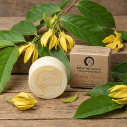 Festes Bio Shampoo mit Argan-Öl und Ylang-Ylang, Pflegeshampoo ohne Palmöl, Vegan