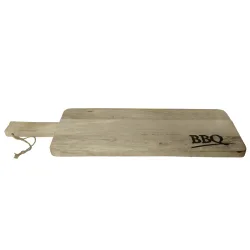Schneide- und Servierbrett aus Mangoholz, Aufdruck BBQ, 60 x 20 x 2 cm