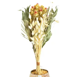 Trockenblumenstrauss aus Naturmaterial, bunt, 55 cm