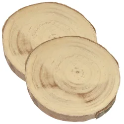 2er-Set Untersetzer aus Holz, Baumstamm Scheiben als Dekoration aus Holz, 20 x 20 x 3 cm