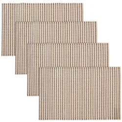 4er-Set Platzsets aus Bambus, dekorative Platzdeckchen mit Bambusstäben, je 30 x 45 cm