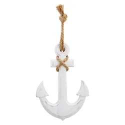 Deko Anker mit Seil zum Aufhängen, Wandschmuck maritim, 32,5 x 22,5 x 1,5 cm