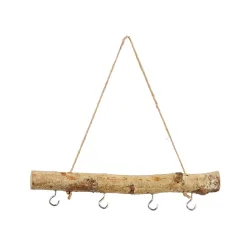 Schlüsselbrett aus Birkenholz, Kleiderhaken an Holzbrett zum Aufhängen, 30 cm
