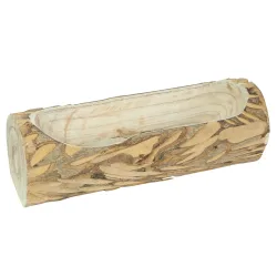 Dekoschale aus einem Stück Paulownia Holz gefertigt, Holzschale Natur, 35 x 10 x 12 cm