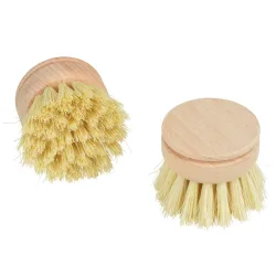 2er-Set Wechselköpfe aus Holz, Ersatzköpfe für Holz-Spülbürste, 5 x 5 cm