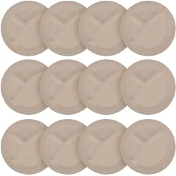 Teller rund aus Zuckerrohr 12er-Set, Teller biologisch abbaubar, 23 x 23 cm