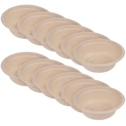 Schüssel aus Zuckerrohr 12er-Set, Teller biologisch abbaubar, 350 ml