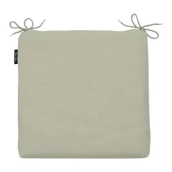 Stuhlkissen Outdoor mit Bändchen, Sitzkissen wasserabweisend, beige, 40 x 40 cm