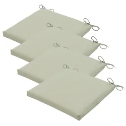 Stuhlkissen Outdoor 4er-Set Bändchen, Sitzkissen wasserabweisend, beige, je 40 x 40 cm