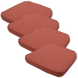 Stuhlkissen Outdoor 4er-Set, Sitzkissen wasserabweisend, terra, je 48 x 48 cm