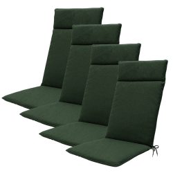 Hochlehner-Auflage 4er-Set, Gartenstuhlkissen wasserabweisend, grün, 120 x 50 cm