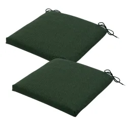 Stuhlkissen Outdoor 2er-Set Bändchen, Sitzkissen wasserabweisend, grün, je 40 x 40 cm