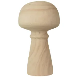Deko Figur Pilz aus Pauwloniaholz, Holz Dekoration Pilz, braun, 15 x 27 cm