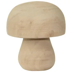 Deko Figur Pilz aus Pauwloniaholz, Holz Dekoration Pilz, braun, 12 x 14 cm